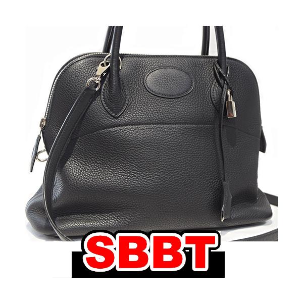 エルメス　ボリード31　黒　ブラック　トリヨン クレマンス　S金具　□K刻印 ボリード シルバー金具 black HERMES 本物 sbbt