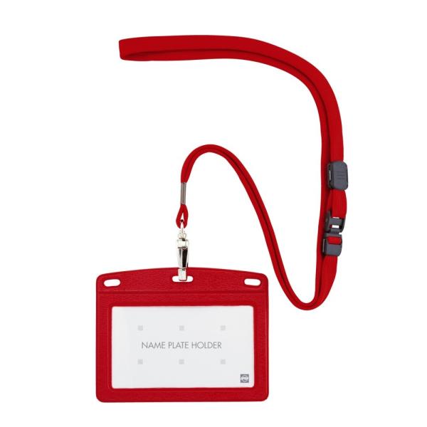 ★レザー調の吊り下げ名札＊樹脂に加工をした商品、革製ではありません。★金属クリップ採用■メーカー：オープン工業■品番：N-123P-RD■色：赤■ケース（２ポケットタイプ）・外寸：縦80×横103mm・中紙サイズ：縦55×横90mm・表示サ...