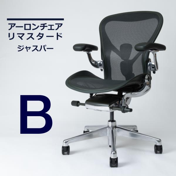 【新製品】即納在庫有 ハーマンミラー アーロンチェア リマスタード Bサイズ ジャスパー ポリッシュドアルミニウムベース DC1キャスター 樹脂アーム
