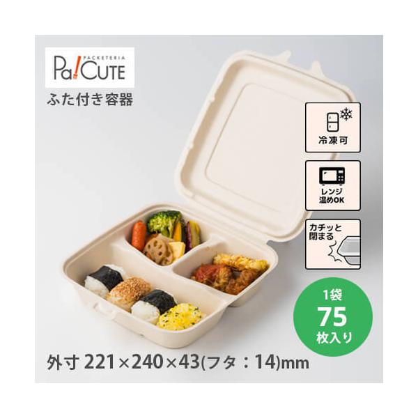 「SBT-パルプヒンジコンテナSQ 三区切り 750ml」「枚単価 125.5円