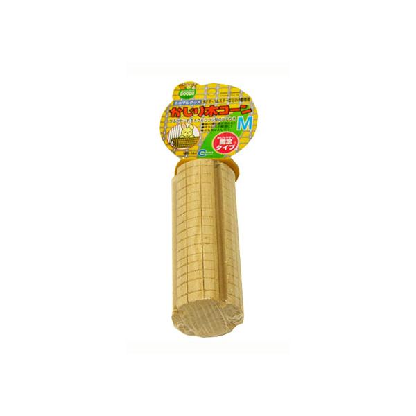 つぶが齧れるトウモロコシ型のかじり木です。アレルギー性の少ないポプラの木でできています。金具（ネジとワッシャ）でケージに固定可能。歯の伸び過ぎ防止やストレス発散におすすめ。サイズ:φ4.5x18ｃｍ小動物…チンチラ・プレーリードッグ・リチャ...