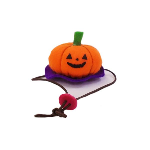ハロウィンにピッタリなジャック・オ・ランタンの帽子です。かわいらしい帽子をかぶれば、写真映りもばっちり！ハロウィンの日は仮装をした可愛いペットと一緒に楽しみましょう♪調節できるゴム紐付きで簡単に装着することができます。【サイズ】高さ（約）4...