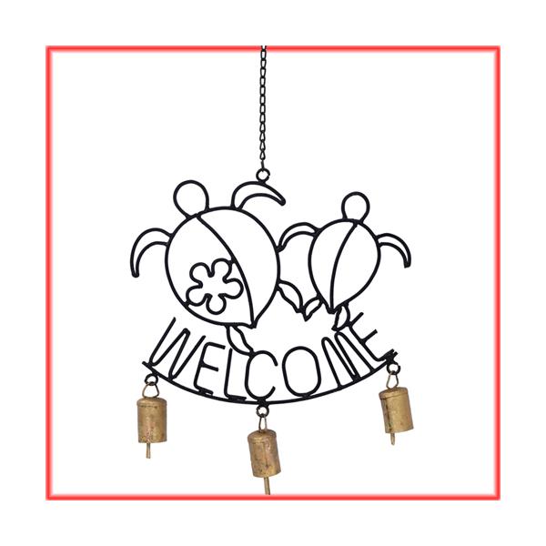 素朴なベルの音色が心地良いアイアンベルです。玄関やお部屋にお客さんを楽しく招きいれてくれます。サイズ：約27.5×TH48cm　宅急便発送商品