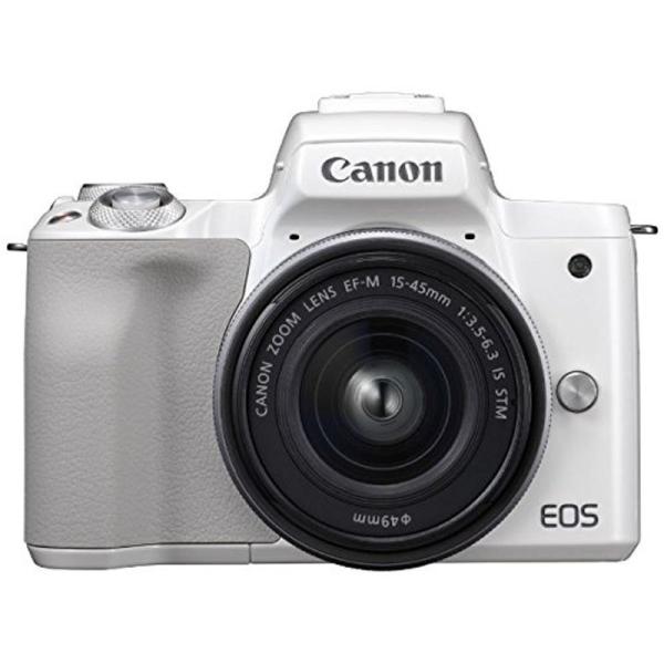 美品 完動品！Canon EOS Kiss M ホワイトEF-M 15-45mm キヤノン EOS Kiss M EF-M15-45 IS STM レンズキット (ホワイト/ミラー