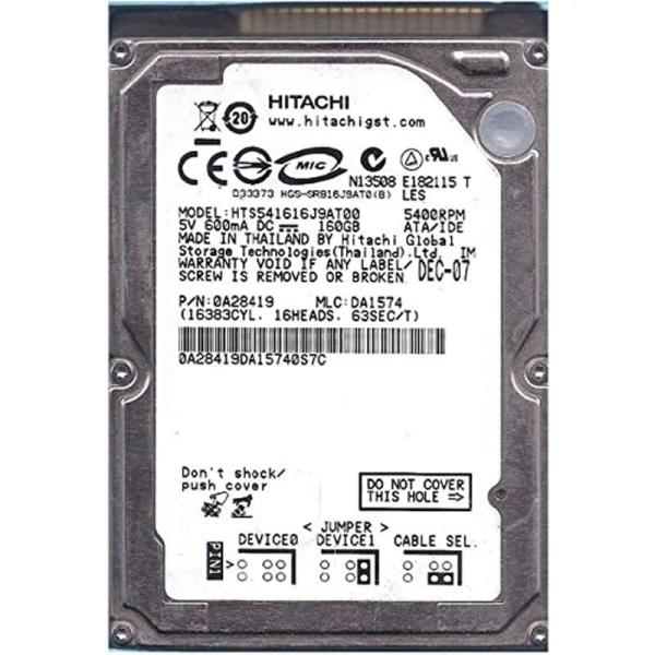 (未使用･未開封品)　日立GST Travelstar 5K160(160GB/ATA100/5400rpm/8MB) HTS541616J9AT00 sdt40b8 日立GST Travelstar 5K160(160GB/ATA100/5400rpm/8MB) HTS541616J9AT00