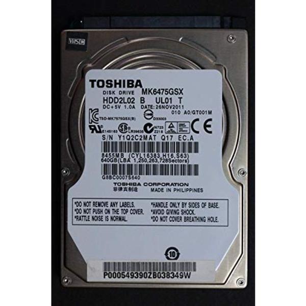 Toshiba mk6475gsx 640?GB 5.4インチK RPM 2.5?" 9.5?MM SATA、シルバー Toshiba mk6475gsx 640?GB 5.4インチK RPM 2.5?