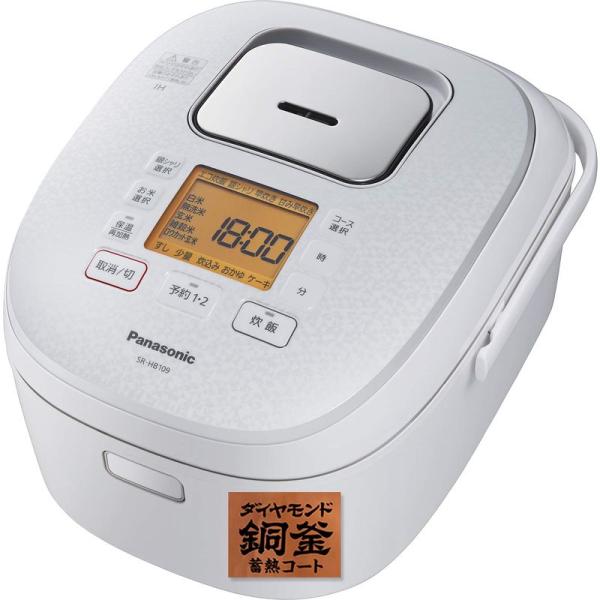 パナソニック 炊飯器 5.5合 IH式 ホワイト SR-HB109-W : スカーレット