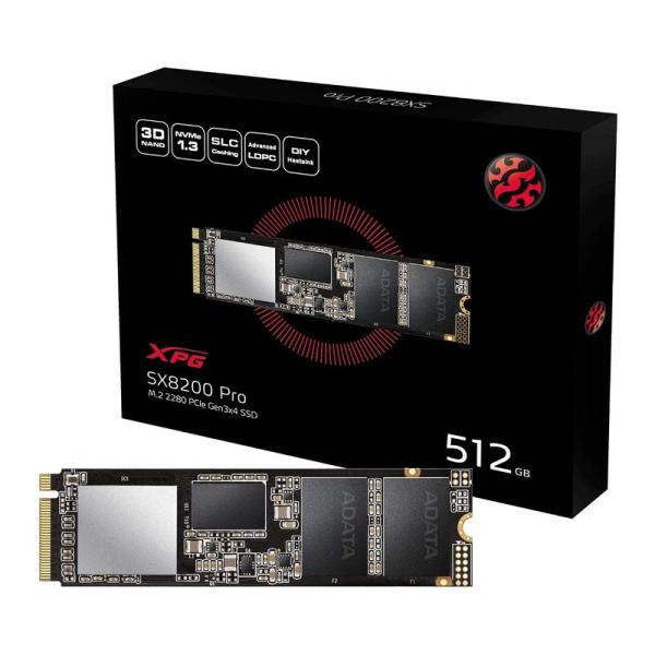 ADATA ASX8200PNP-512GT-C XPG SX8200 Pro PCIe Gen3x4 M.2 2280 SSD 512GB