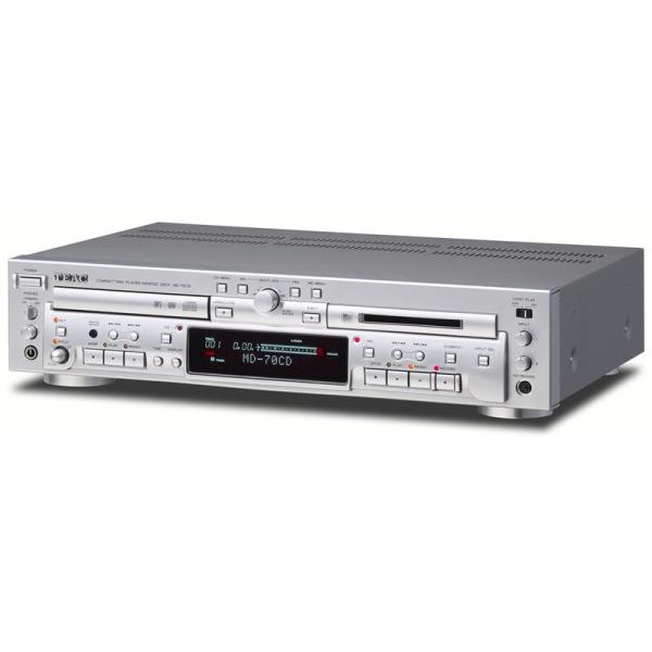 TEAC CDプレーヤー/MDレコーダー シルバー MD-70CD-S : スカーレット