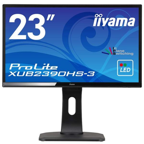 iiyama 23インチモニター FHD ディスプレイ 昇降・縦置き可 XUB2390HS-B3 (DVI/D-Sub/HDMI)　/DJ-1293 iiyama モニター ディスプレイ XUB2390HS-B3 (23インチ/フルHD/AH-IPS