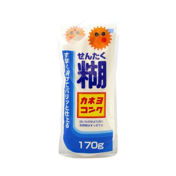 水にす早く溶けてパリッと仕上がります。天然由来でんぷんを使用しています。ワイシャツやシーツ、浴衣にも使えます。【特徴】アルファ澱粉を特殊加工した、優れた洗たく糊です。 水に溶けやすくきれいに糊づけできます。 【使用方法】☆上手な使い方・水を...