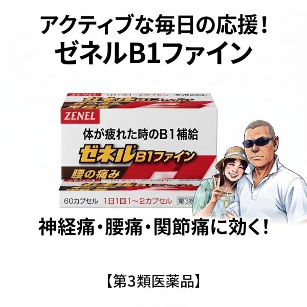 【第3類医薬品】ゼネルB1ファイン (60カプセル) フルスルチアミン・オキソアミヂン配合 ビタミンＢ１主薬製剤