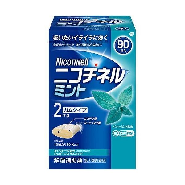 【第(2)類医薬品】 佐藤製薬 ニコチネル ミント (90個) 禁煙補助薬 ガム 吸いたいイライラに