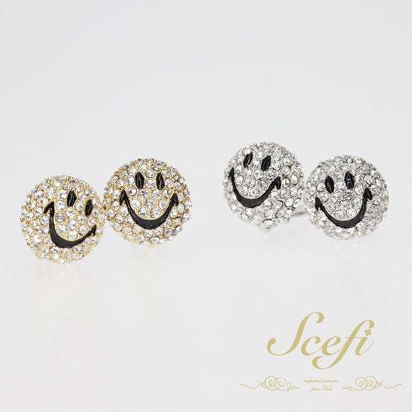 スマイル イヤリング スマイルマーク Smile ニコちゃん ラインストーン おしゃれ 7lke13 Ab 老眼鏡 アクセサリーシェフィ 通販 Yahoo ショッピング