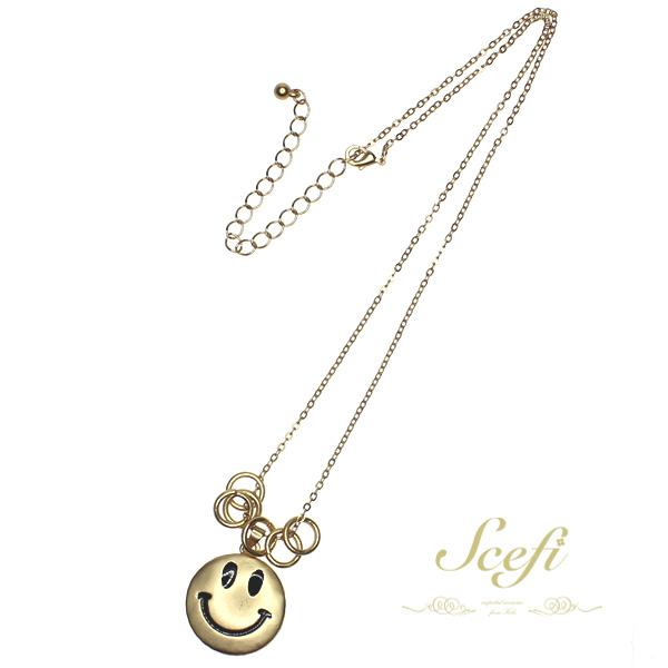 スマイル ネックレス Smile ニコちゃん ワンポイント おしゃれ 85 A 老眼鏡 アクセサリーシェフィ 通販 Yahoo ショッピング