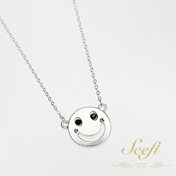 スマイル ネックレス Smile ニコちゃん ワンポイント ラインストーン おしゃれ 87 B 老眼鏡 アクセサリーシェフィ 通販 Yahoo ショッピング