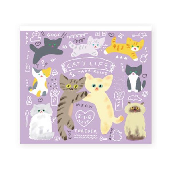 フォロワー様限定185★ラブリー アニマル メモ 10種類セット ブロックメモ 多田玲子 CAT'S LIFE 4柄×各30枚 計120枚 猫 ネコ PET