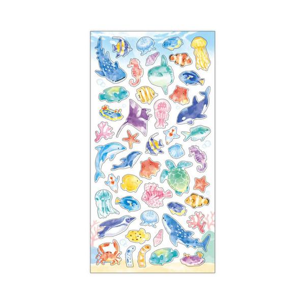 クリアシール サマーコレクション 透明 水族館 魚 海 生き物 夏 かわいい マインドウェイブ [01] 〔合計1100円以上で購入可〕