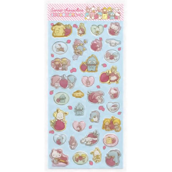 サンリオ キラフチ樹脂もりシール MX いちごのおうち プリン/シナモ 透明 立体 ラメ かわいい サンリオ エムプラン [01] 〔合計1100円以上で購入可〕