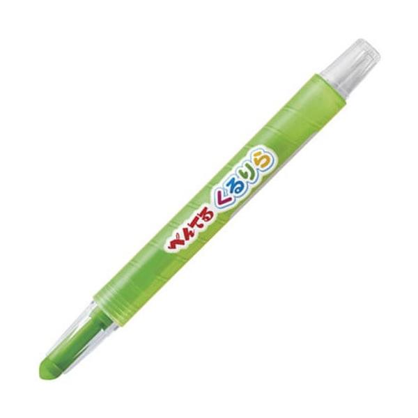 くり出し式 色鉛筆 くるりら 単色 きみどり プラスチック軸 汚れにくい 折れにくい クレヨン 子供 知育 日本製 ぺんてる [01] 〔合計1100円以上で購入可〕
