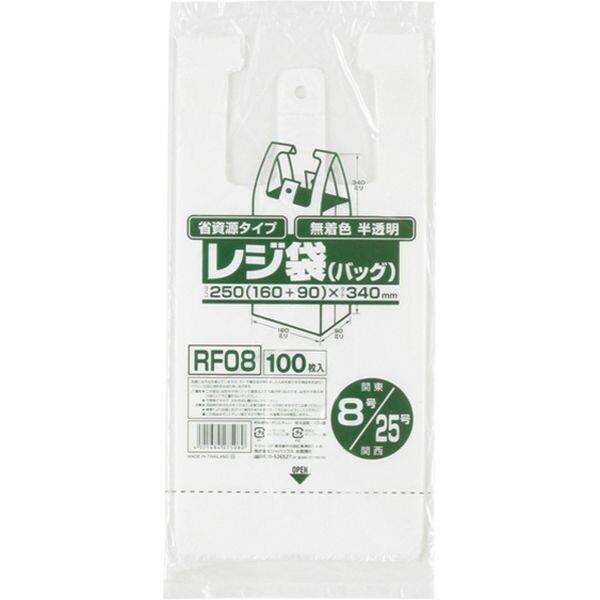 レジ袋 無着色半透明 省資源 関東12号/関西30号 100枚入 ジャパックス