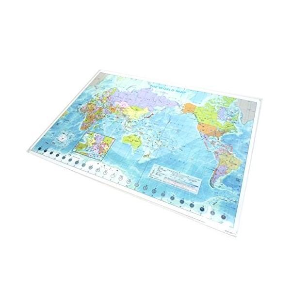 地図下敷き A4 世界地図 国旗 知育 学習 勉強 小学生 暗記 学習下敷 文具 文房具 人気 おすすめ 2363 東京カートグラフィック PSWM P