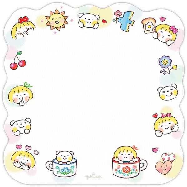 メモ メッセージカード ダイカット 仲良しともだち いろんな顔
