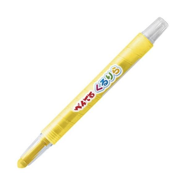 くり出し式 色鉛筆 くるりら 単色 きいろ プラスチック軸 汚れにくい 折れにくい クレヨン 子供 知育 日本製 ぺんてる [01] 〔合計1100円以上で購入可〕