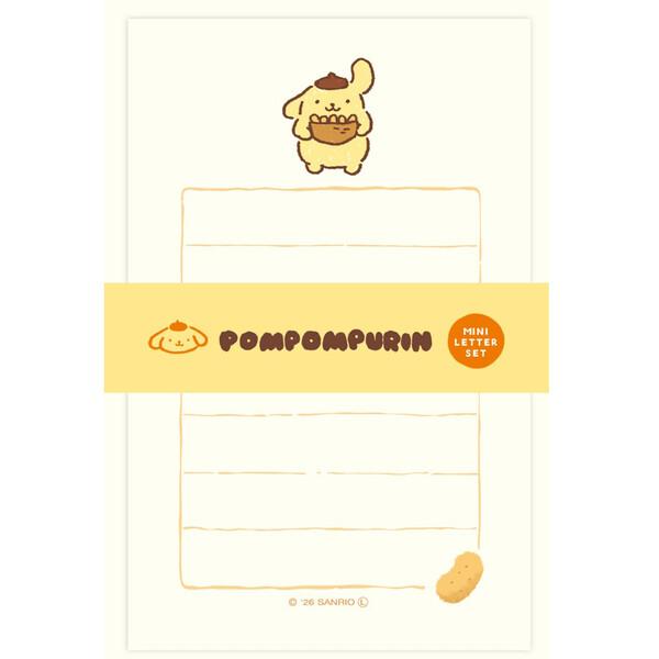 ポムポムプリン ミニレターセット おやつパーティー 美濃和紙 便箋 封筒 手紙 レトロ かわいい サンリオ 古川紙工 [01] 〔合計1100円以上で購入可〕