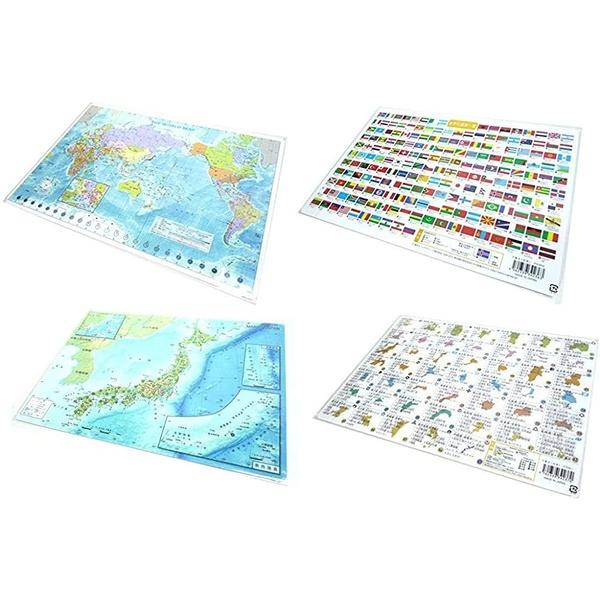 東京カートグラフィック 新版 A4 下敷き 世界地図 日本地図 2枚セット [02] 〔合計1100円以上で購入可〕