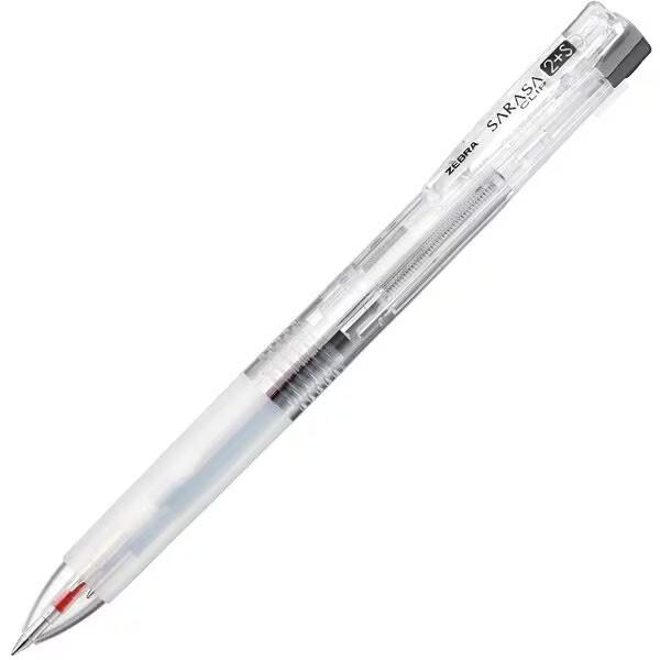 多機能ボールペン SARASA サラサクリップ 2+S 0.5mm 透明 2色ジェル