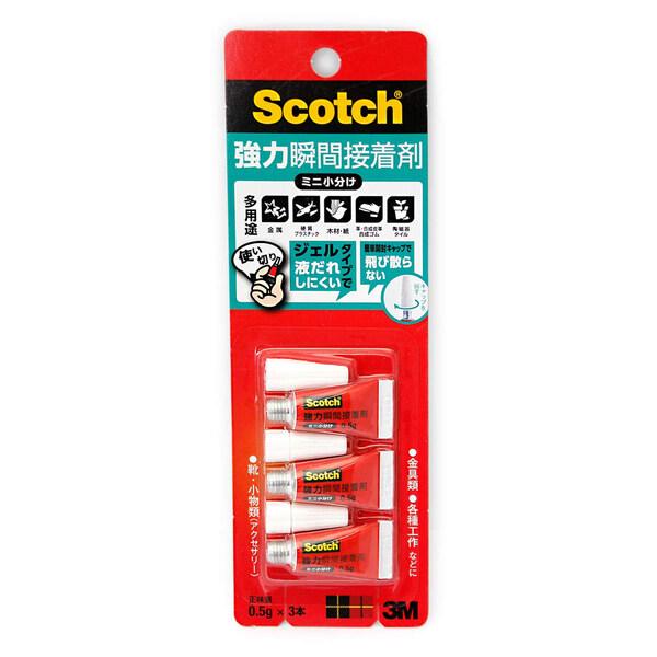 使い切りやすいミニサイズ3本入りです。必要な分だけ開封し、残りは保管できます。低粘度型ジェルタイプ。【容　量】1本=0.5g【入　数】3本【適合材質】陶磁器、皮、ゴム、木材、紙材、金属、プラスチック■メーカー: スリーエム■品番: AMN-...