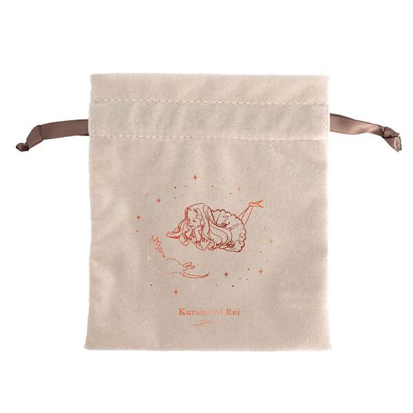 ベロア 巾着 くらはしれい ホワイト サテンリボン 小物入れ 箔押し 豪華 上品 レトロ かわいい 学研ステイフル [01] 〔合計1100円以上で購入可〕