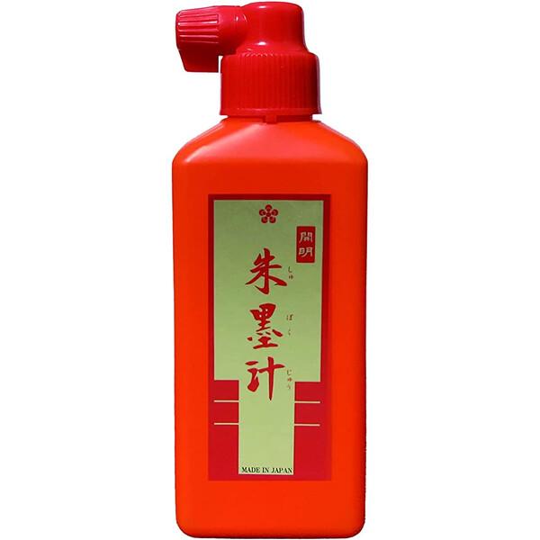朱墨汁 横口 180ml 書道 習字 書写 添削 朱色 便利 ボトル入り [02 
