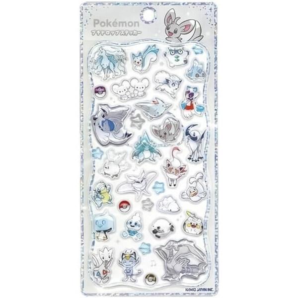 ポケモン プチドロップステッカー シール ホワイト チラーミィ アローラロコン 透明  立体 デコ かわいい カミオジャパン [01] 〔合計1100円以上で購入可〕