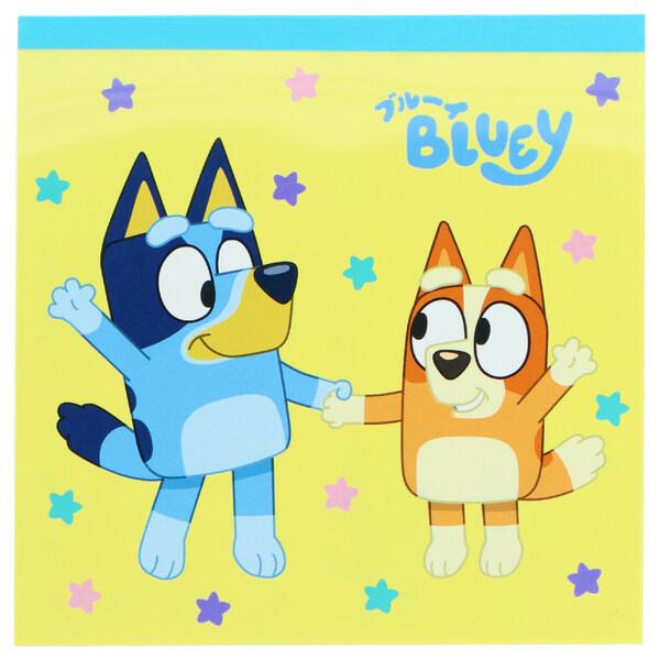 ブルーイ スクエアメモ イエロー 9.5cm 4柄×各25枚 ビンゴ 人気 アニメ 子供 かわいい サンスター文具 [01] 〔合計1100円以上で購入可〕