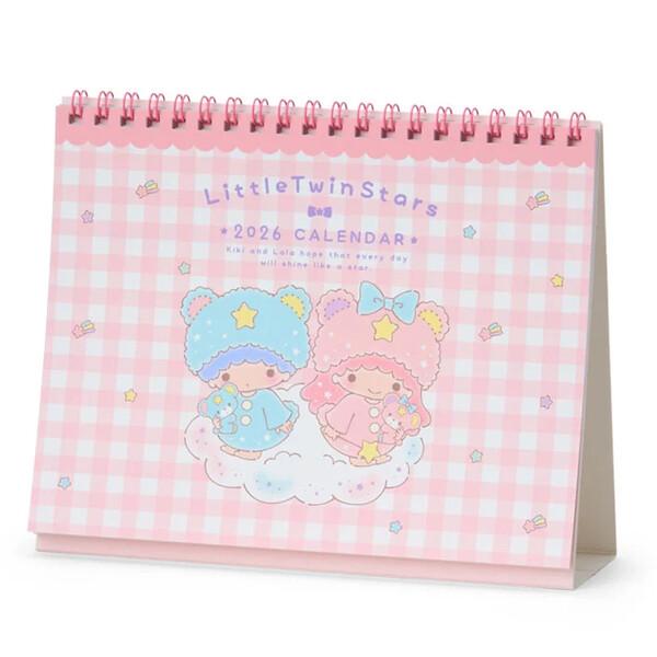 リトルツインスターズ 2026年 卓上 リングカレンダー 表裏2面タイプ