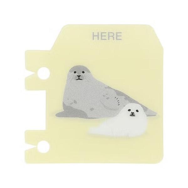 ロルバーン ブックマーク N ライトイエロー アニマル アザラシ リングタイプ専用 しおり 目印 デルフォニックス [01] 〔合計1100円以上で購入可〕