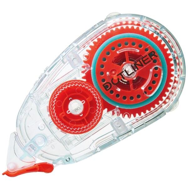 コクヨ TRANSPARENT MECHANISM シリーズ テープのり ドットライナー 本体・強粘着・TM レッド [01] 〔合計1100円以上で購入可〕