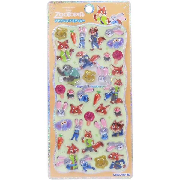 ディズニー ズートピア プチドロップステッカー ぷっくり 金箔押し ニック ジュディ かわいい クラックス [02] 〔合計1100円以上で購入可〕