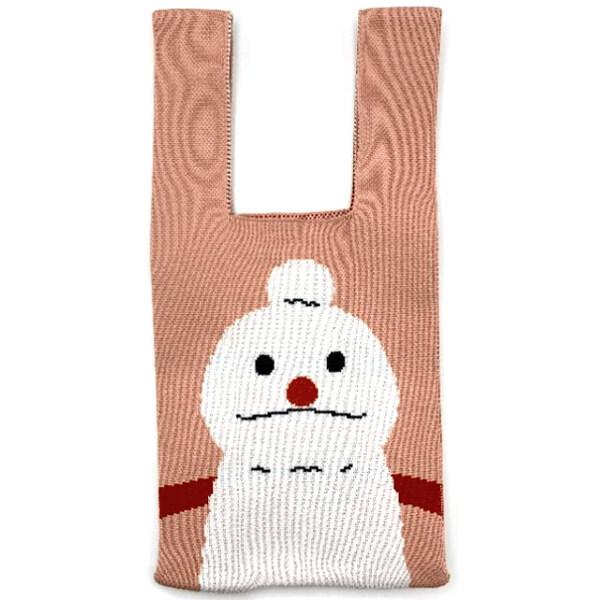 SNSで大人気「パペットスンスン」デザイン♪ニットでできた、やわらかくて使いやすい「トート」です。ポリエステル製なので、洗ってもすぐ乾いて便利。幅広の持ち手部分なのも、手に負担が少なく嬉しい。B5サイズのものが入るくらいのサイズ感です。【サ...