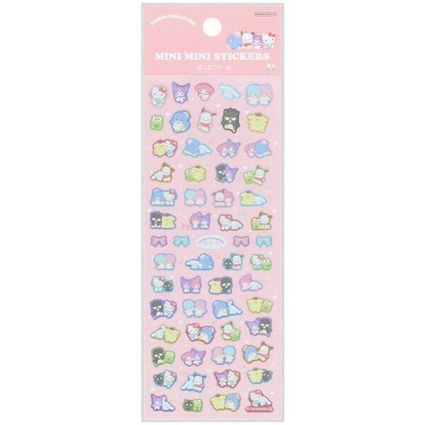 サンリオキャラクターズ ミニミニシール ホログラム キラキラ プリン シナモ ポチャッコ キティ かわいい サンスター文具 [01] 〔合計1100円以上で購入可〕