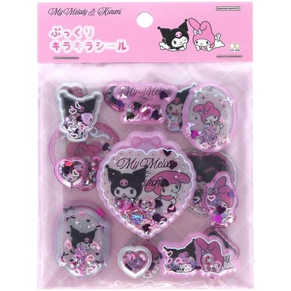 マイメロディ&クロミ ぷっくりキラキラシール リボン 箔押し
