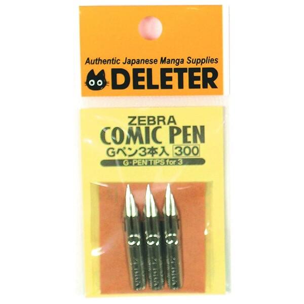 コミック用のペン軸にはめ、インクにつけて使うペン先「Gペン」です。Gペンは、筆圧の加減で細い線から太い線まで自在にしかもなめらかなタッチで描ける少年、 少女まんが共に最もポピュラーナなペン先です。少年まんがでは、主線、背景、効果等で、少女ま...