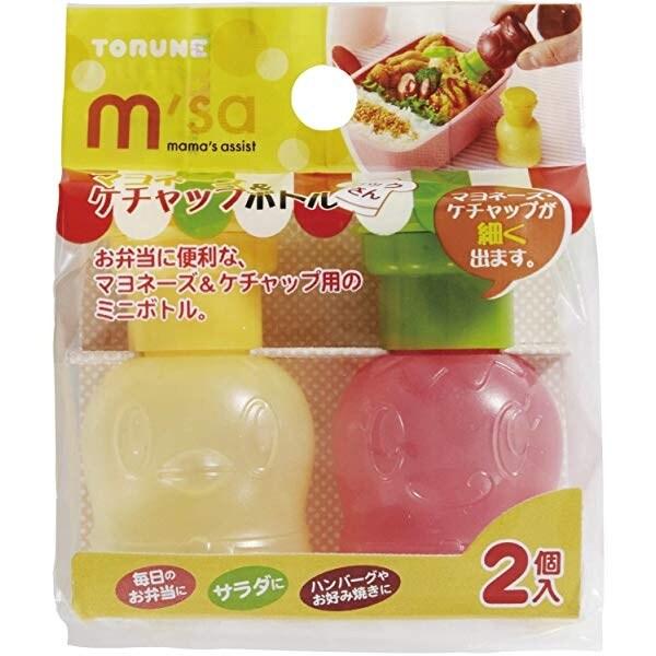 パッケージサイズ(約):縦105×横80×厚34mm容量:2個入り素材:[本体]ポリエチレン [キャップ]ポリプロピレンお弁当に便利なマヨネーズとケチャップのミニボトル。マヨネーズとケチャップが細く出るタイプ。お弁当のサラダやハンバーグなど...