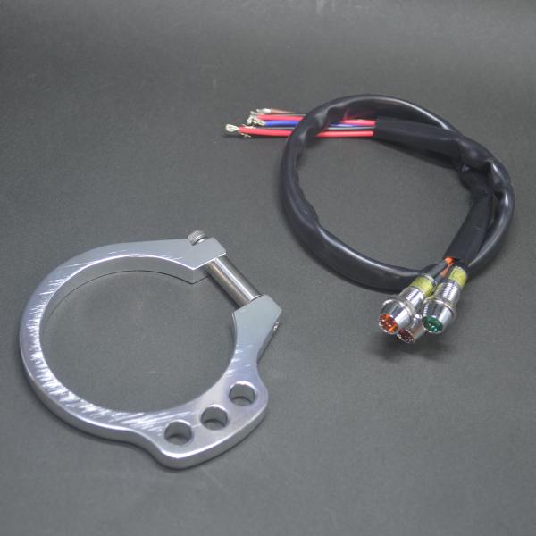 インジケーターキット LED 3連 60mmメーター用 シルバー 61mm