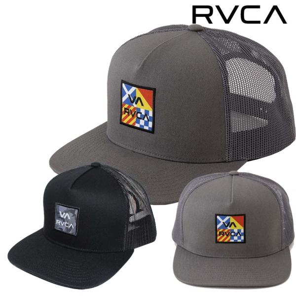正規品 RVCA ルーカ メンズ メッシュキャップ 平ツバ CAP 帽子 BE041-924 VA ATW PRINT TRUCKER CAP キャップ BE041924 刺繍 ロゴ  ルカ フラットバイザー 2024