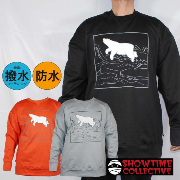 showtime collective ネイビー スノーボードウェア フード付き 正規品 撥水トレーナー SHOWTIME COLLECTIVE グラトリ ボンデッド