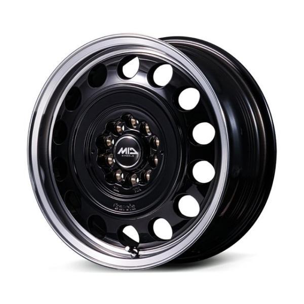MIDホイールズ ガルシア シスコ タイプ2 ホイール4本セット 16x6.5J 10H 114.3/108 ＋40 ブラック/リムポリッシュ/14インチ