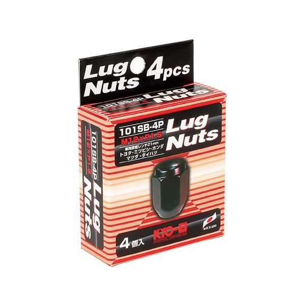 他サイト： 協永産業 ラグナット 60°テーパー座 袋タイプ 21HEX M12×P1.5 4pcs ブラック / Lug Nut (101SB-4P) KYO-EIの商品画像